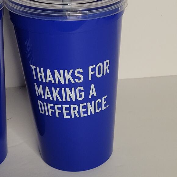 Set of 2 Blue 16oz Cups with Positive Sayings - Picture 3 of 8